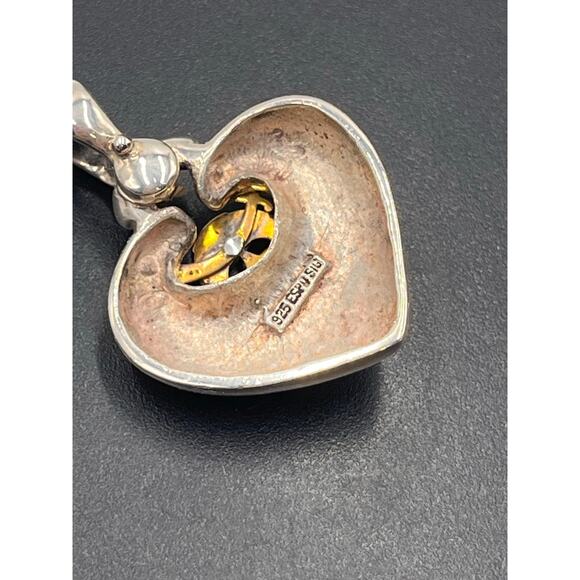 Joseph Esposito Shriners 925 ESPOSIG 14K Puffy Heart 2.0 mm Diamond Pendant - Picture 3 of 10